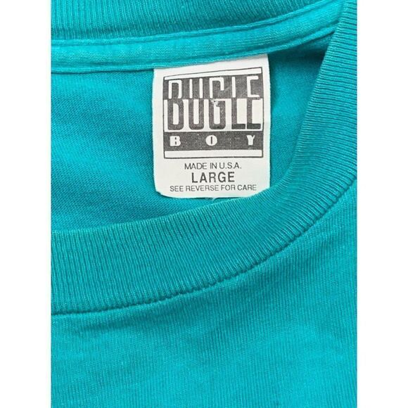 Vintage Bugle Boy T-Shirt Large B Visual Blue - Picture 6 of 7